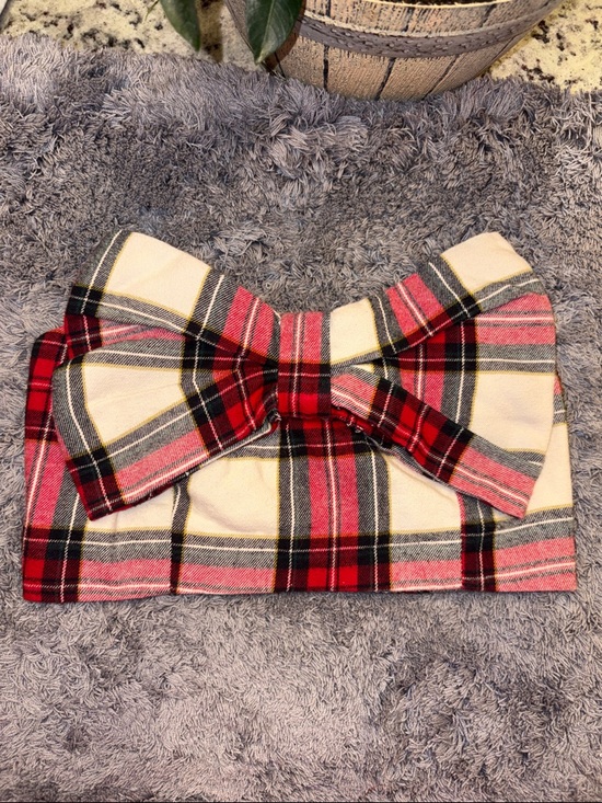 Show Me Your MuMu Tops - Show Me Your MuMu Red Plaid Bow Tube Top